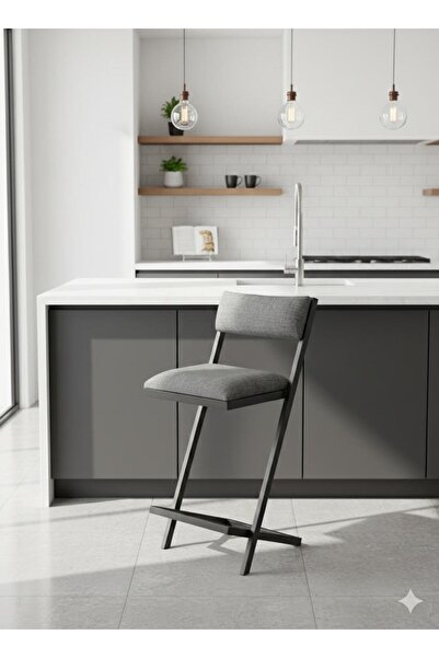Kırlenta EMSA 65 CM 1 ADET ANTRASİT BAR SANDALYESİ MUTFAK SANDALYESİ BAR MASA...