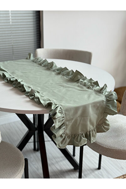 KaiAtelier Minty Keten Fırfırlı Runner 50x150cm