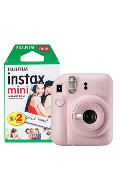 Fujifilm كاميرا إنستاكس ميني 12 للتصوير الفوري مع عبوة من 20 فيلمًا، لون وردي...