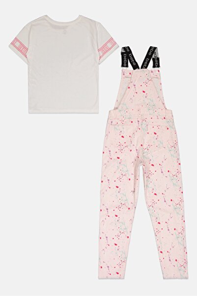 Bebe Kids Girl 2 Piece Tie Dye Romper And T-shirt Set, Multicolor