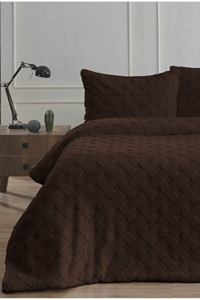 Bikaya Home Diamond 3 Piece Pietra Double Fur Comforter Duvet Set - 220X240 cm - with Original Bag