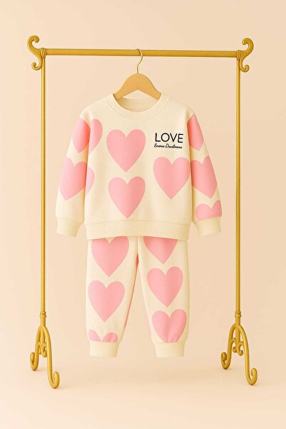 Mireya Kids Heart Patterned Girl's Set