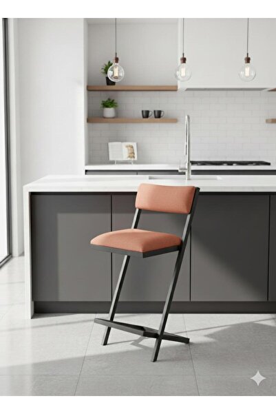 Kırlenta EMSA 65 CM 1 ADET KİREMİT BAR SANDALYESİ MUTFAK SANDALYESİ BAR MASAS...