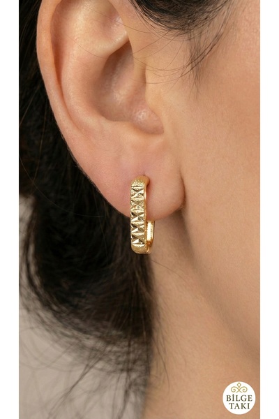 Bilge Takı أقراط فاخرة من الفولاذ بتصميم عصري من شوبينغ، بشكل مثلث