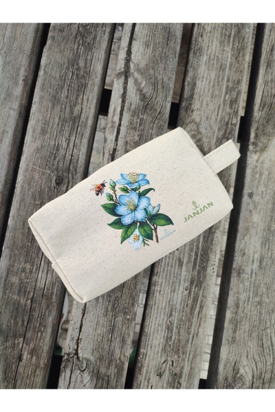 JANJAN Large Natural Makeup Bag, Organizer Bag, Organizer, Cosmetic Carrying Case,