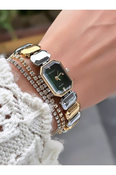 Ferrucci Steel Strap Minimal Case Women's Wristwatch 3 Atm Water Resistant 2 Years Warranty