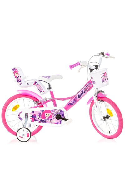 Dino Bikes Biciclete pentru copii Fairy DB-164RSN-09FY Dino Bikes, 16 inch – roz și alb