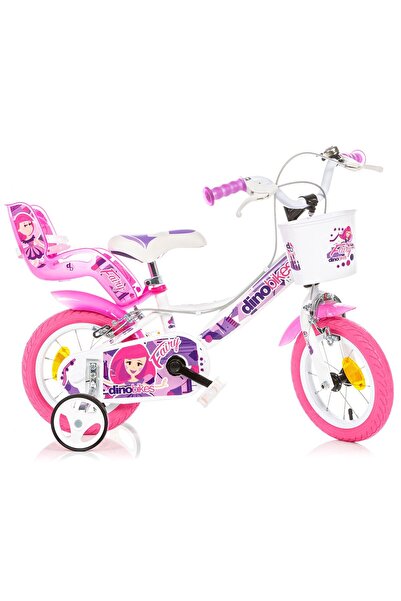 Dino Bikes Kids’ Bicycle Fairy DB-124RSN-05FY Dino Bikes, 12 Inch – White & Pink