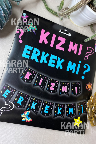 karanca parti süs Kız mı Erkek mi ? Cinsiyet Partisi Banner Flama Bayrak Süsl...
