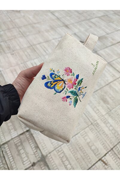 JANJAN Large Natural Makeup Bag, Organizer Bag, Organizer, Cosmetic Carrying Case,