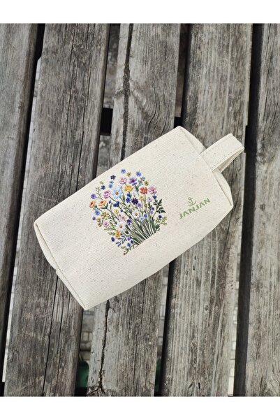 JANJAN Large Natural Makeup Bag, Organizer Bag, Organizer, Cosmetic Carrying Case,