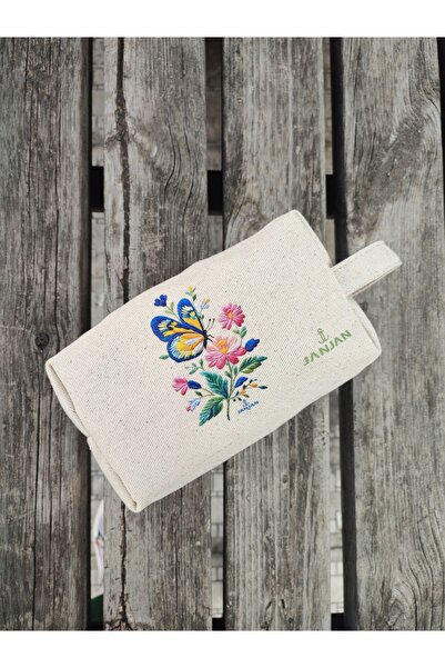 JANJAN Large Natural Makeup Bag, Organizer Bag, Organizer, Cosmetic Carrying Case,