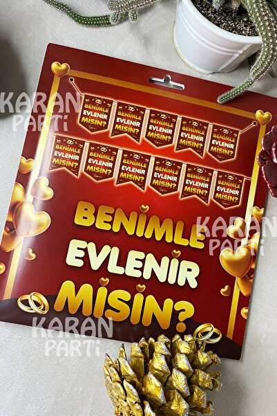 karanca parti süs هل تتزوجني؟ لافتة علمية ملونة