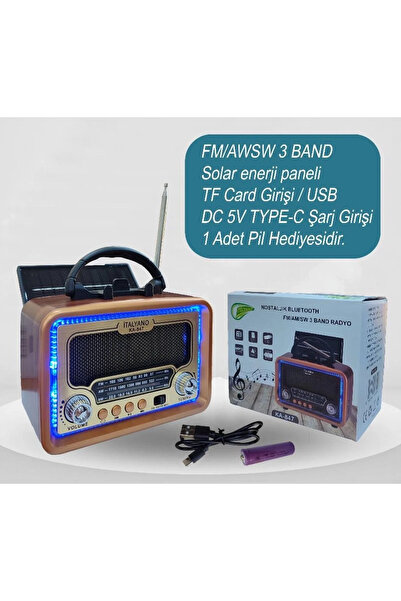 Lisinya Egonex İtalyano Nostaljik, Bluetooth Bağlantılı, FM-AM-SW 3 Band Radyo KA-847