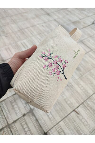 JANJAN Large Natural Makeup Bag, Organizer Bag, Organizer, Cosmetic Carrying Case,