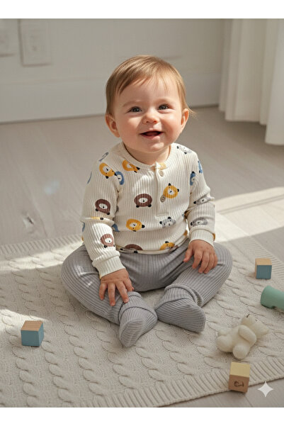 KİDDİ MAX 100% Cotton Teddy Bear Printed Men's Set