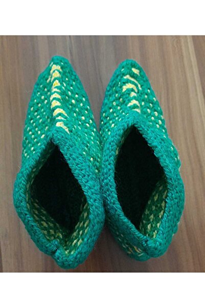 İyisini İstersen Women's Orlon Wool Yarn Handmade Knitted Patterned House Slippers Booties