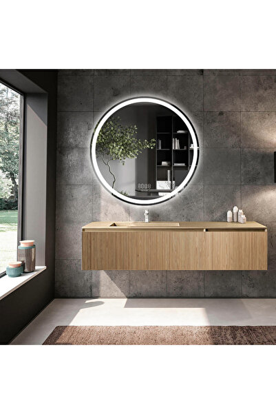 LedCorp Oglindă LED rotundă 90×90 cm, senzor de mișcare premium - 3 tipuri de...