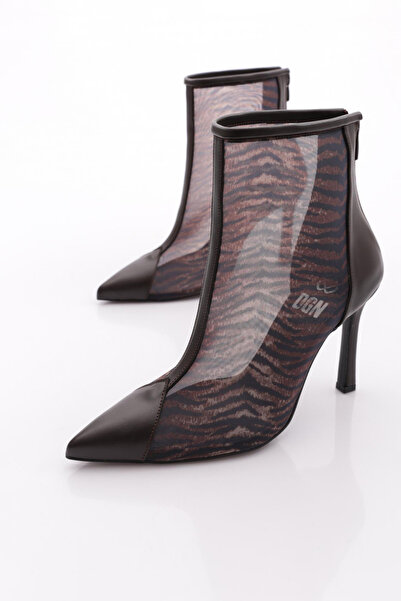 DGN 8752 Women's Mesh Detailed Evening Dress Boots