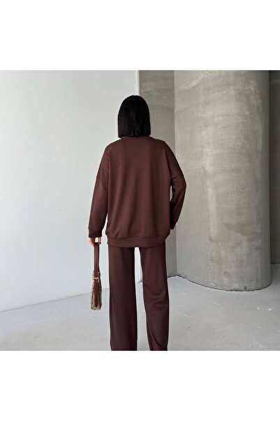 Tarzımızbir Zippered Modal Fabric Top and Bottom Hijab Tracksuit Set