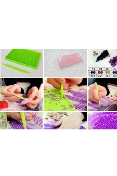 iğne izi Beaded Stone Mosaic Diamond Tapestry Painting Picture Puzzle Diamond Painting 21X25 for Children