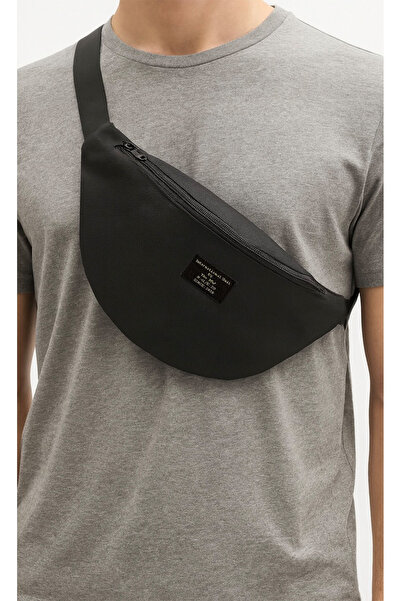 the modawest Waterproof Unisex Black Shoulder and Waist Bag 30X15Cm