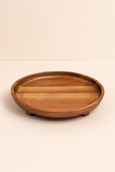 Mirilliahome Acacia Wood Stand Presentation Stand | Natural Wood Serving and Decor Tray