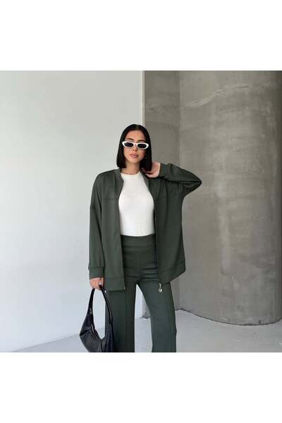 Tarzımızbir Zippered Modal Fabric Top and Bottom Hijab Tracksuit Set