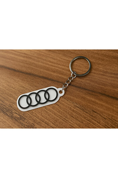 ARC TİCARET Audi Logo Anahtarlık – 3D Baskı, Şık Siyah-Beyaz Tasarım, Hediyel...