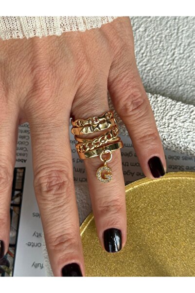 Rossetto Atelier خاتم SPOTY بحرف G قابل للتعديل متعدد الأشكال ذهبي اللون