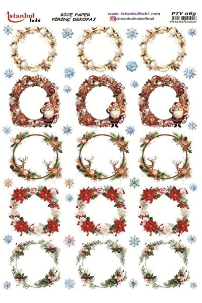 İstanbul Hobi ورق ديكور نحاسي 30×42 سم PTY-069 لعيد الميلاد