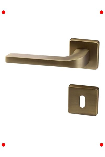 ulupazarlama مقبض باب مربع أصفر عتيق متوافق مع اليمين/اليسار