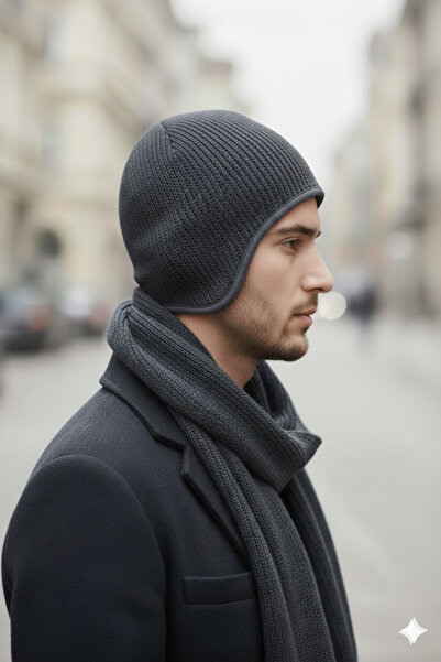 STELLA VESTİNO Premium Thick Knitted Beanie with Earflaps