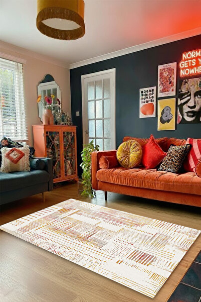Kessy Home Studio İskandinav Stil Salon Halısı Makinede Yıkanabilir Kaymaz Ta...
