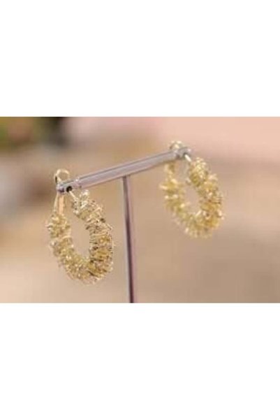 thesecret desire Big Gold Textured Hoop Earrings – Sparkling and Glamorous Stylish Women's Earrings