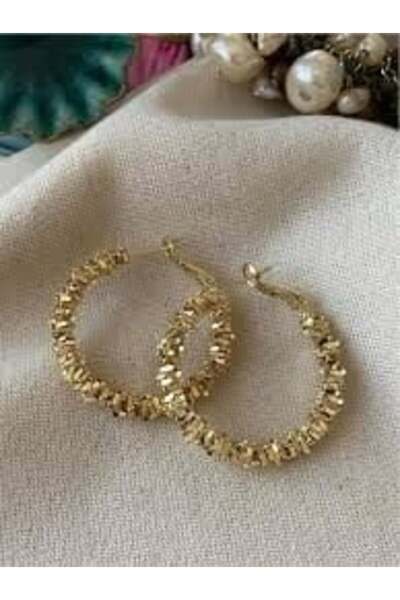 thesecret desire Big Gold Textured Hoop Earrings – Sparkling and Glamorous St...