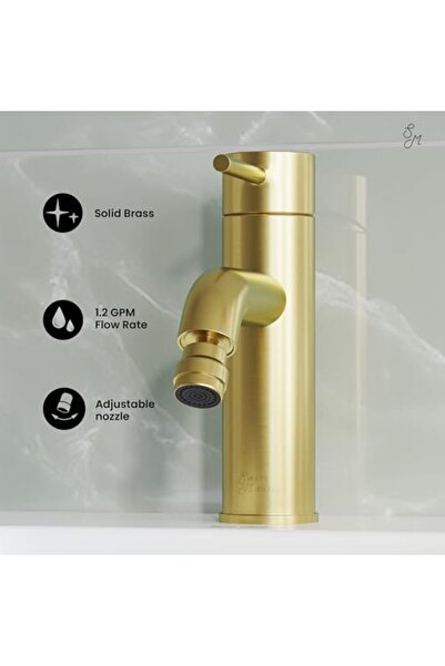 Yıldızan trendyvision Well Made Forever SM-DF81BG Fırçalanmış Altın Sarmaşık Taharet Musluğu buyflicker 39551