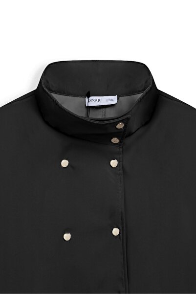 praye Buttoned Oversized Jacket Syah