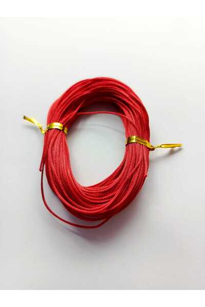 Eskişehir hobi sanat 1 mm, 20 de metri, culoare roșie, frânghie de parașuta, brățară din macrame, colier, design de bijuterii, mărgele, frânghie pentru împletirea părului