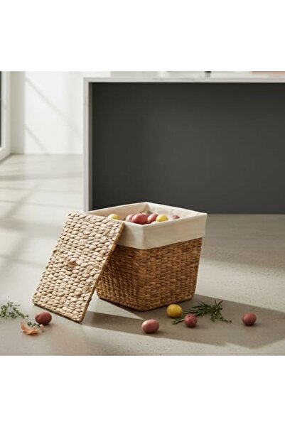 Mena Rise BrfShp Su Sümbülü Patates Soğan Kovası | Doğal Hasır Saklama Sepeti...