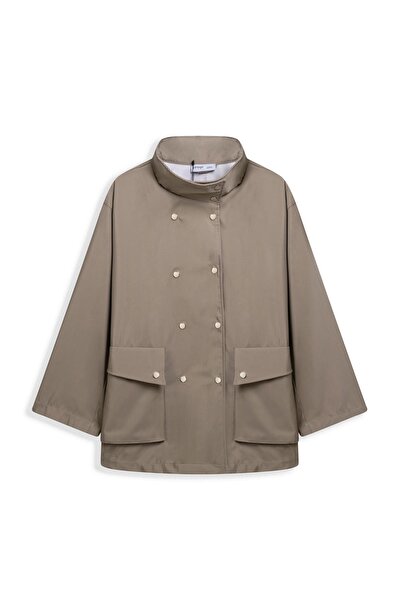 praye Buttoned Oversized Jacket Mink