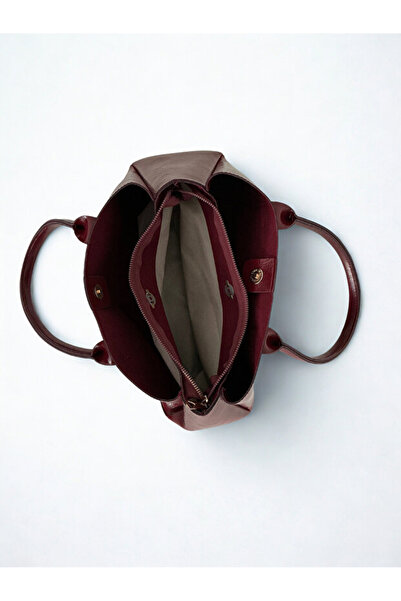 Rivina Luki Women's Modern Zippered Three-Compartment Handbag and Shoulder Bag