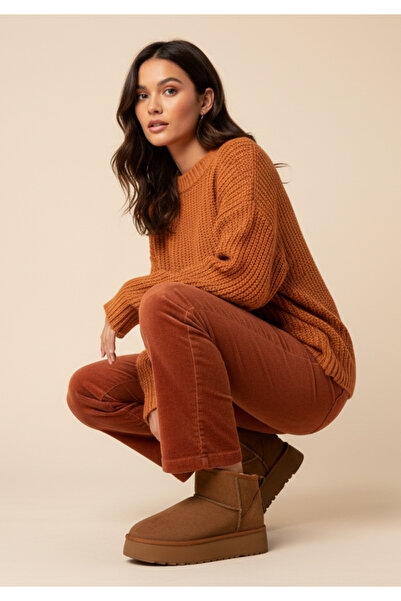 Famele's ®   I Airdrie Lifestyle Uggys Winter Women's Fur-Lined High-Sole Boots