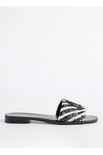 Just Cavalli 78RA3S91 Siyah - Beyaz Kadın Terlik