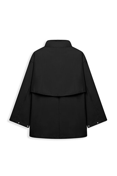 praye Buttoned Oversized Jacket Syah