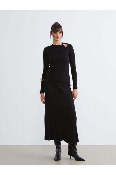 LC Waikiki Peak New Season Elastic Waist Flared Knit Skirt