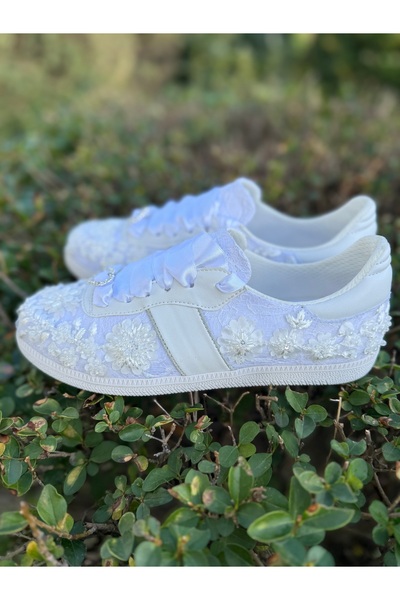 Stilo Unique Design Bridal Shoes, Flat Sole Handmade Special Design