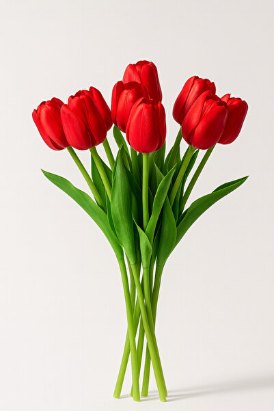 Massaltay باقة زهور التوليب الاصطناعية المكونة من 4 قطع – زهور اصطناعية مزخرف...