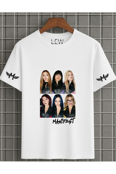 lovver تي شيرت قطني من القماش القابل للتنفس بطباعة فاخرة من تصميم مانيفست جروب