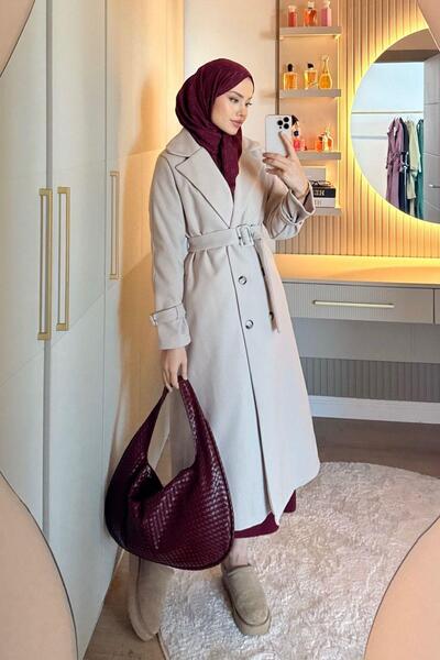 Hazamoda Neva Belted Coat Beige